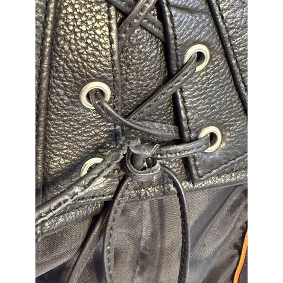 First Classics Leather Vest Womens Medium Black Lauren Motorcycle Lace Up Sides - Picture 7 of 11
